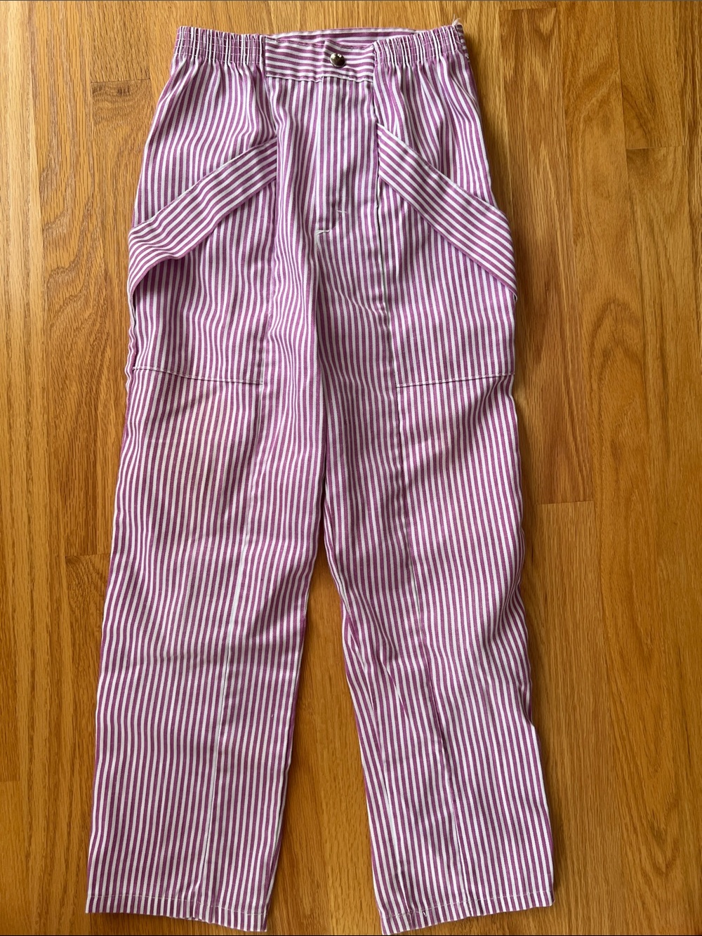Vintage Striped Pink and White Kids Pants size 10